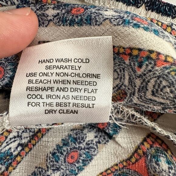 Pink Republic Aztec Short Sleeve Multicolored High Low Womens Blouse  Size L - Picture 11 of 13